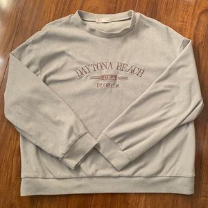 letter embroidered sweatshirt